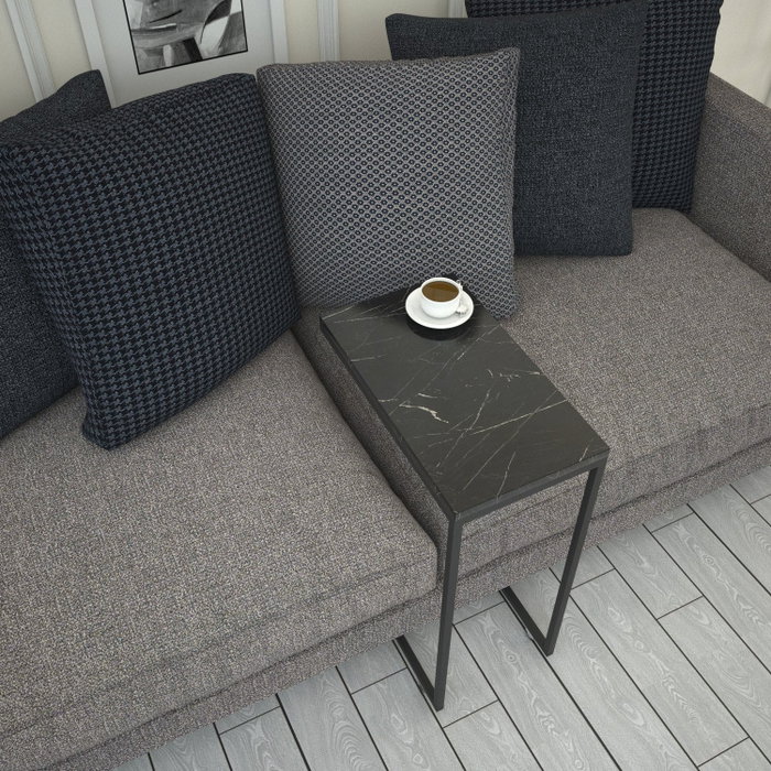 Hanah Home Mesa Auxiliar Callen - Black Marble Hanah Home Mesa Auxiliar Callen - Black Marble
